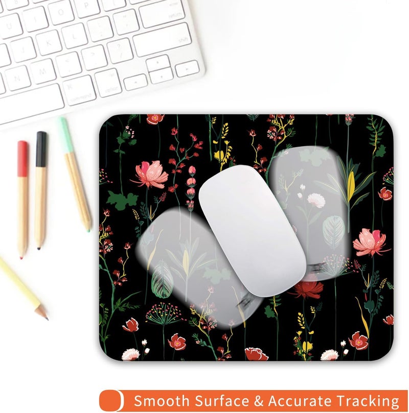 Armanza Square Mouse Pad Blooming Botanical Flowers,Personalized Premium-Textured Custom Mouse Mat Design,Washable Mousepad Cloth,Non-Slip Rubber Base Computer Mouse Pads for Wireless Mouse - Image 4